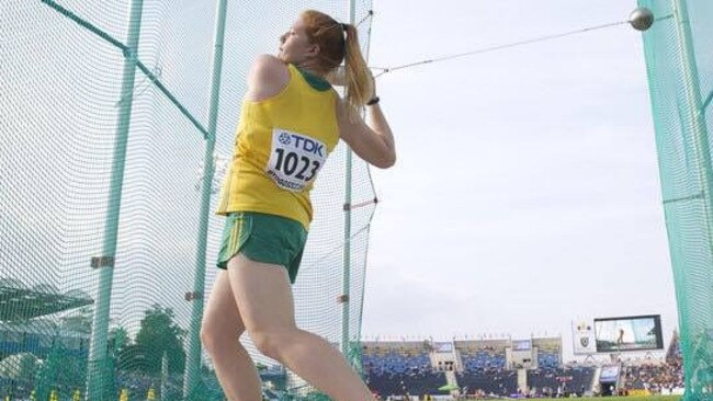 Alex Hulley throwing for silver at the 2016 IAAF world under-20 championships. Picture: Georgia Hulley