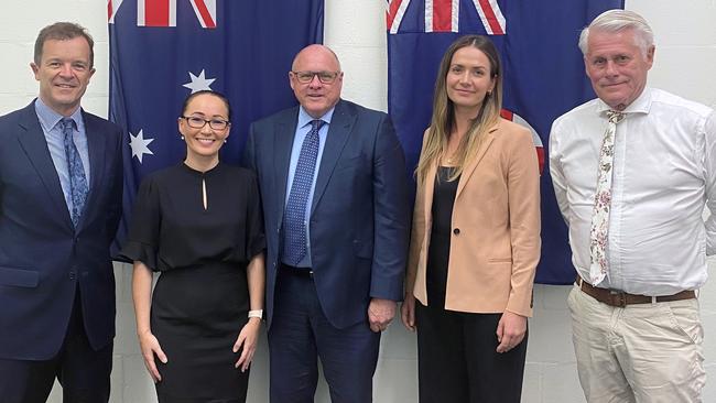 In February, Debbie Sage, along with Attwood Marshall Lawyers colleagues Lucy McPherson and Michael Twohill, met with NSW Attorney General Mark Speakman at the office of Tweed MP Geoff Provest, to share their views and brainstorm solutions for local issues close to their hearts. Picture: Supplied