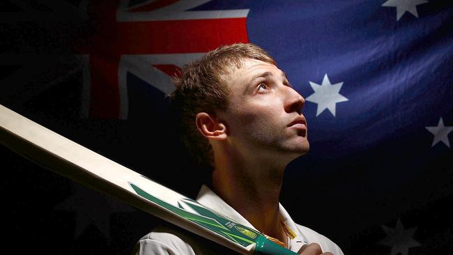 FILE 27 NOVEMBER 2014: Australian cricketer Phil Hughes has died at the age of 25 due to severe head injuries sustained by a bouncer delivery on Mondays Sheffield Shield match between New South Wales and South Australia played at the Sydney Cricket Ground. COOLUM BEACH, AUSTRALIA - AUGUST 23: Phil Hughes of Australia poses for a portrait during the Cricket Australia player camp at the Hyatt Coolum on August 23, 2010 in Coolum Beach, Australia. (Photo by Robert Cianflone/Getty Images)