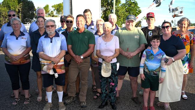 Hinchinbrook MP Nick Dametto, centre front, with residents of Forrest Beach. On behalf of the community, the KAP deputy leader thanked Telstra, Ergon, contractors and technicians who built the macro tower that has improved telecommunications issues in the North Queensland town. Picture: Cameron Bates