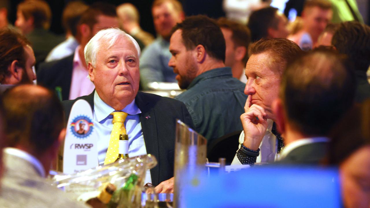 Andrew Bell and Clive Palmer at the Star casino . Pic Annette Dew