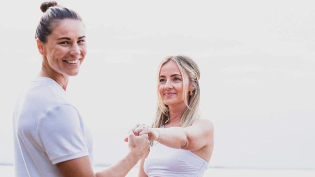 Matildas football star Emily Gielnik during her engagement to Temica Sayer.