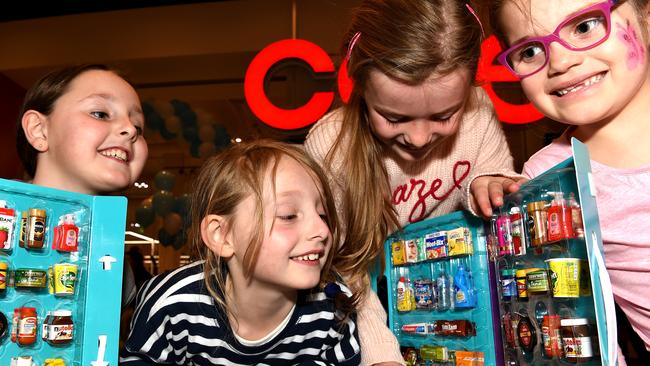 Audrey and Annalise Henderson and Abi and Millie Campbell were among thousands of Aussie kids who got into the Little Shop craze. Picture: Nicole Garmston