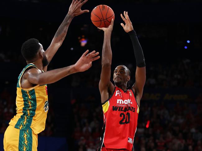 Perth’s teen Next Star Alex Sarr impressed in his NBL debut. Picture: Getty Images