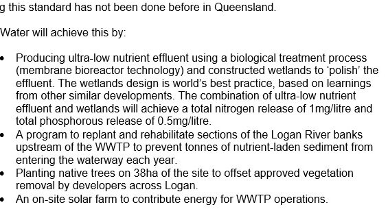 Logan City Council’s sewage treatment plant statement.
