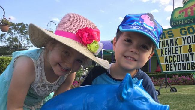 Pig and its young friends raise awareness about Beyondblue at Tim’s Garden Centre, Campbelltown.