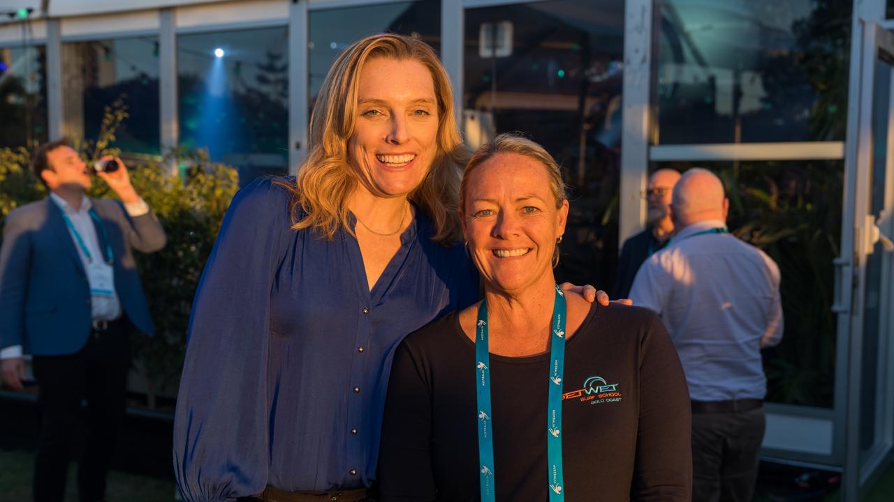 Sarah Gardiner and Kerri Jekyll for The Pulse at the Australian Tourism Exchange at the Gold Coast Convention and Exhibition Centre, May 4 2023. Picture: Steven Grevis