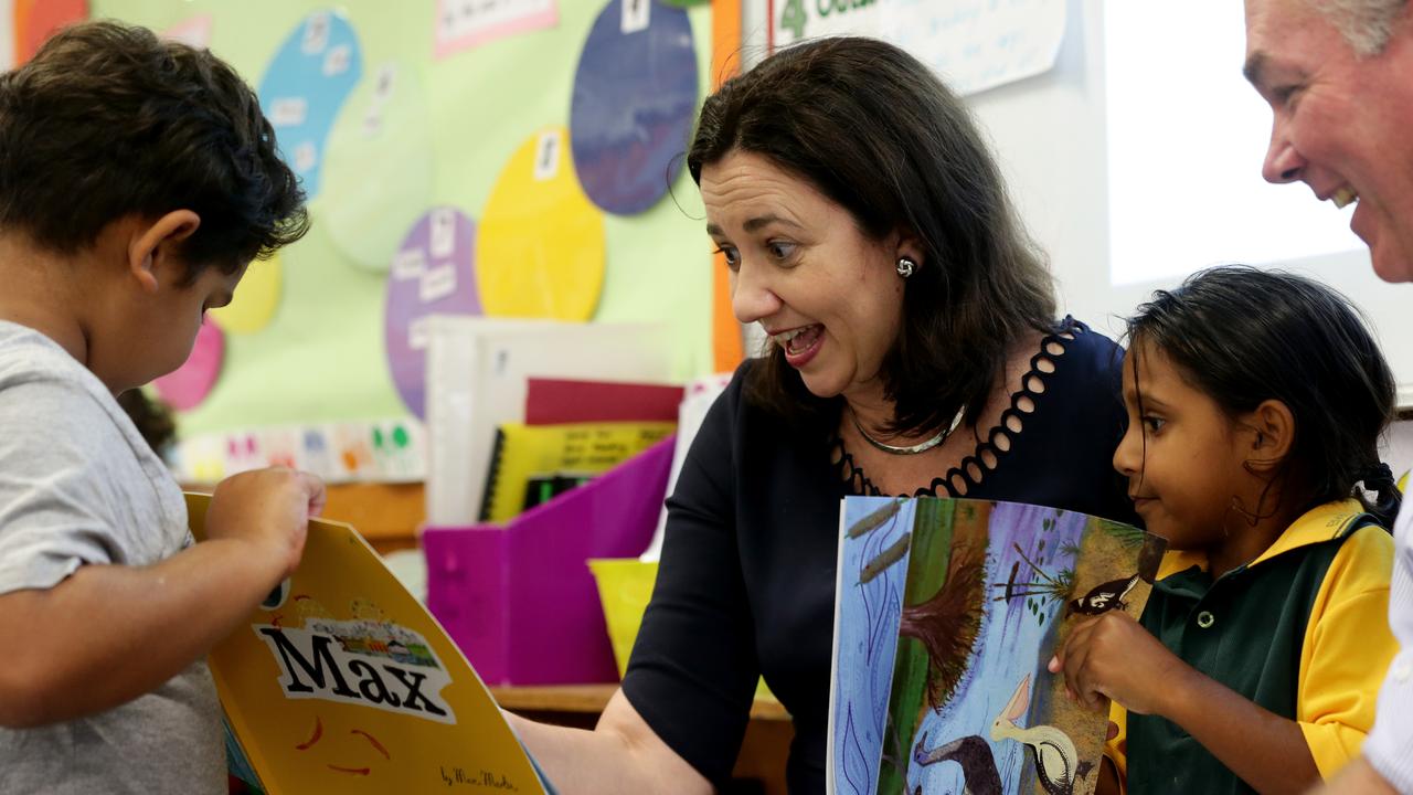 Former Premier Annastacia Palaszczuk visits Bwgcolman Community School. Pic Mark Calleja