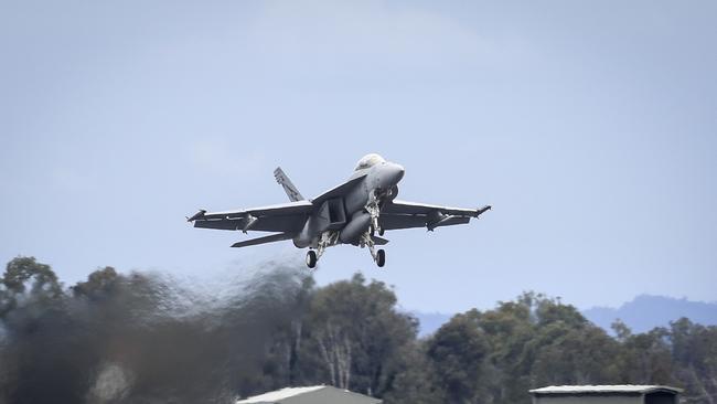 A Super Hornet at RAAF Base Amberley.