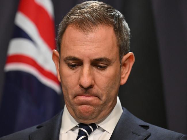 Treasurer Jim Chalmers speaks to media during a press conference at Parliament House in Canberra, Wednesday, March 1, 2023. (AAP Image/Mick Tsikas) NO ARCHIVING