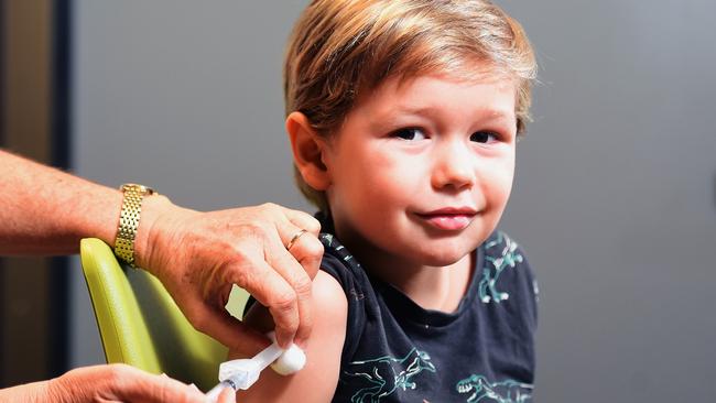 3 year old Hudson Abraham is one of the many kids in the Top End who will be making use of the free Meningococcal vaccination put on by NT Health. Picture: Justin Kennedy