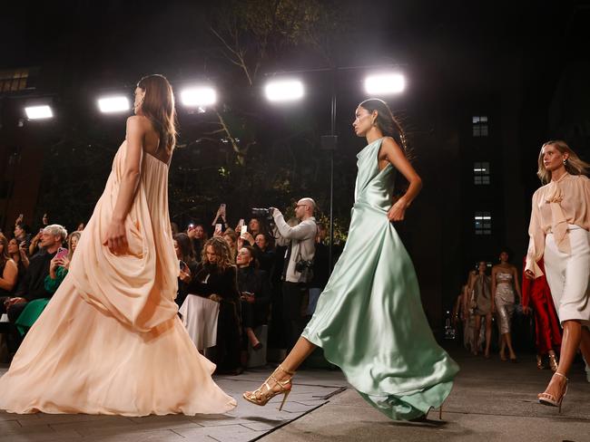 The Carla Zampatti 60th anniversary runway show, during Australian Fashion Week 2025 at the MCA Lawn in The Rocks. Picture: Jonathan Ng