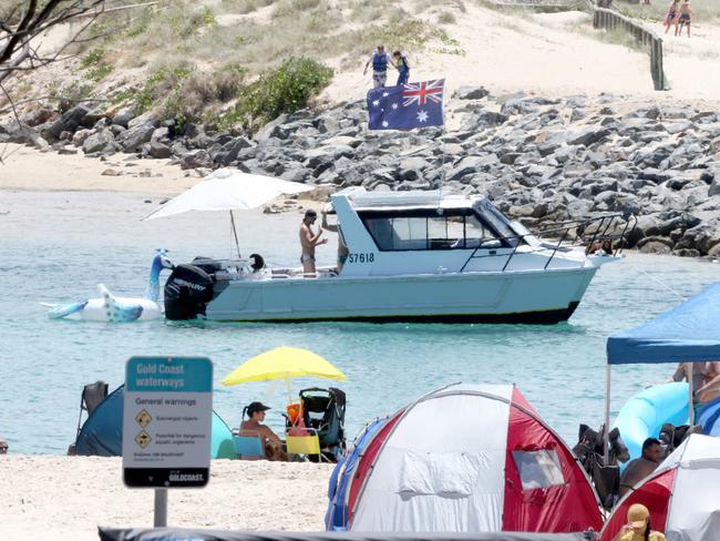 People enjoying Australia day at the Currumbin Beach. Picture Mike Batterham