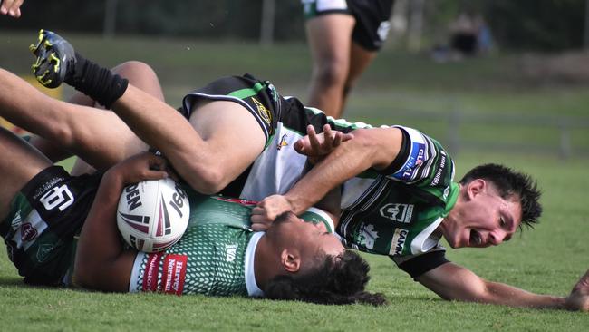 Meninga Cup semi-final action between the Ipswich Jets and Townsville Blackhawks. Saturday April 15, 2023.