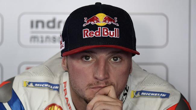 Ducati rider Jack Miller in the pits during free practice before the Argentina Grand Prix. Picture: AFP