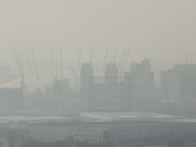 London under a blanket of smog. Doctors have called for a ban on diesel engines in the city. Picture: Dan Kitwood/Getty Images