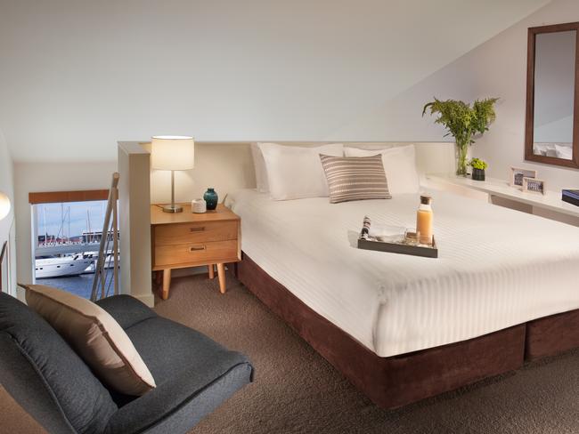 Loft-style quarters in an apartment at Somerset on the Pier. Picture: SUPPLIED
