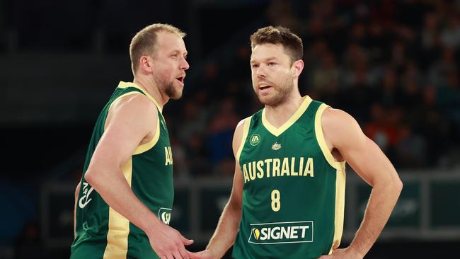 Joe Ingles and Matthew Dellavedova are chasing one spot. Photo by Kelly Defina/Getty Images