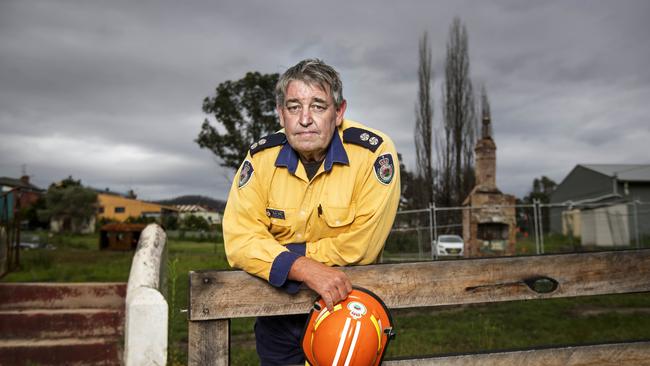 Firefighter Bruce Allen returns to the NSW south coast town of Cobargo 12 months after the ‘fires of hell’ tore through the close-knit community. Picture: Gary Ramage