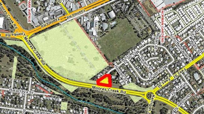 The area earmarked to be developed into Roxi's Marketplace on Moores Creek Rd, a convenience store and service station complex. Picture: Contributed