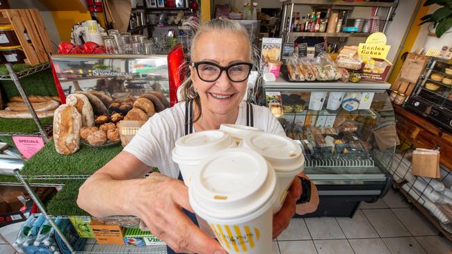 Alison Baker’s coffee and bread shop has thrived during Melbourne’s lockdown. Picture: Tony Gough