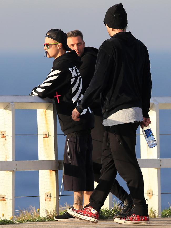 Justin Bieber spotted skating around Bondi. Picture: KHAPGG/Matrix