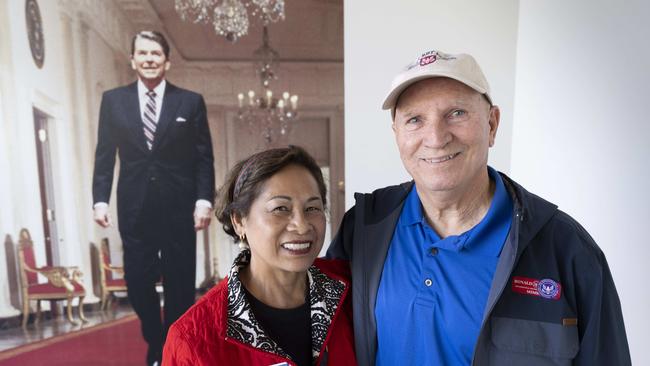 Barbara and Jim Langley at the Ronald Reagan Presidential Library. Picture: Phil McCarten