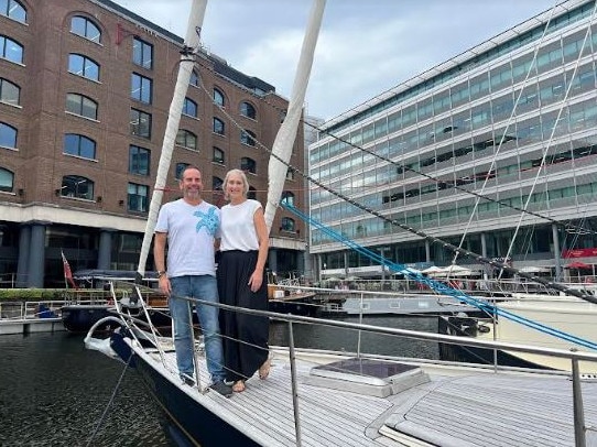 Sydney couple Jennifer and Peter Bernard quit the rat race to sail around the world, arriving in London four years later after circumnavigating half the globe. Picture: Supplied