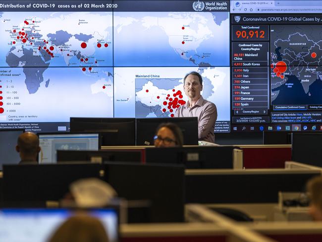 Coronavirus War Room in the Department of Health building in Canberra. Picture Gary Ramage