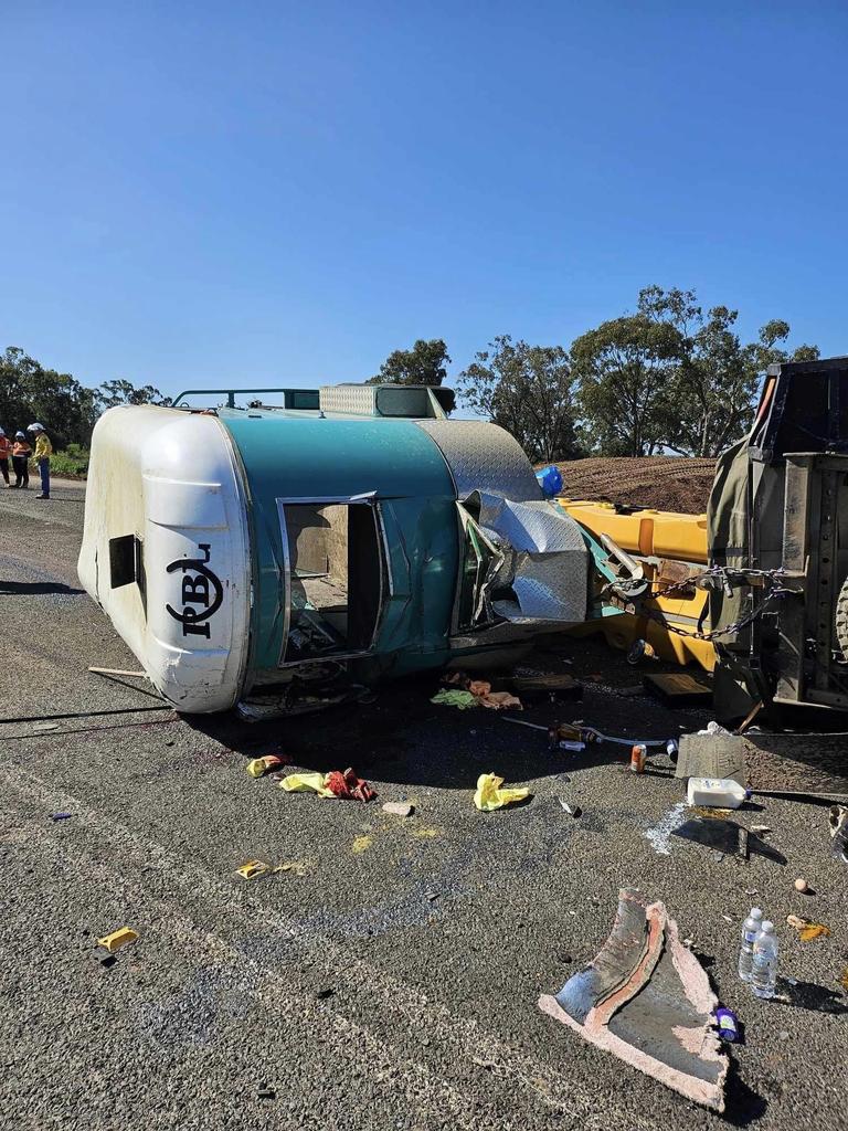 The aftermath of the crash in Narrabri, several hours west of Coffs Harbour. Picture: Contributed