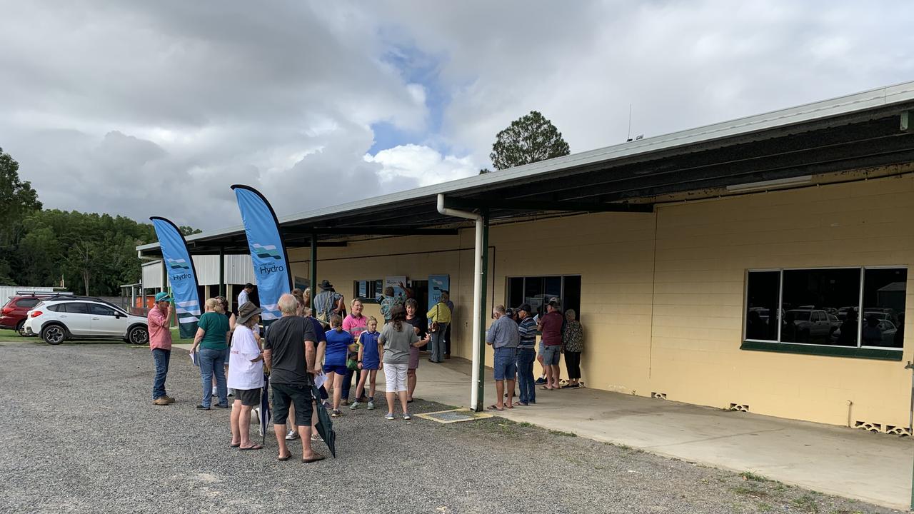 Pioneer Valley residents gather at the Finch Hatton Showgrounds Hall for the October 6 meet-and-greet with Queensland Hydro. Picture: Duncan Evans