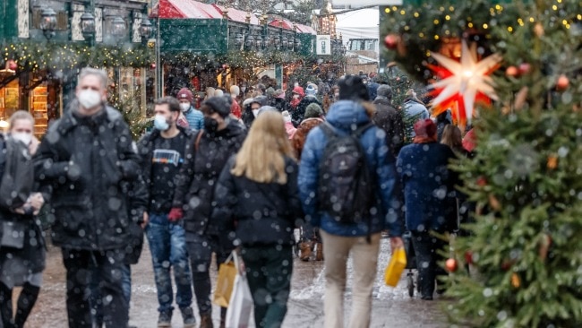 Dozens of European countries have been affected this winter. Christmas markets in Germany will be forced to close for a second year due to rising cases. Picture: Markus Scholz/picture alliance via Getty Images