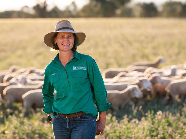 Isabele Roberts on her family's Ridgehaven Poll Dorsets property at Cudal NSW. Isabele is a finalist in The Weekly Times Coles 2023 Farmer of the Year Awards. Picture: Rachael Lenehan