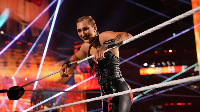 Adelaide-born WWE wrestler Rhea Ripley at WrestleMania 37 in Tampa Bay, Florida on April 11, 2021. Picture: WWE