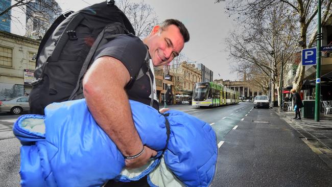 Salvos leader Brendan Nottle preparing for the walk last month. Picture: Tony Gough