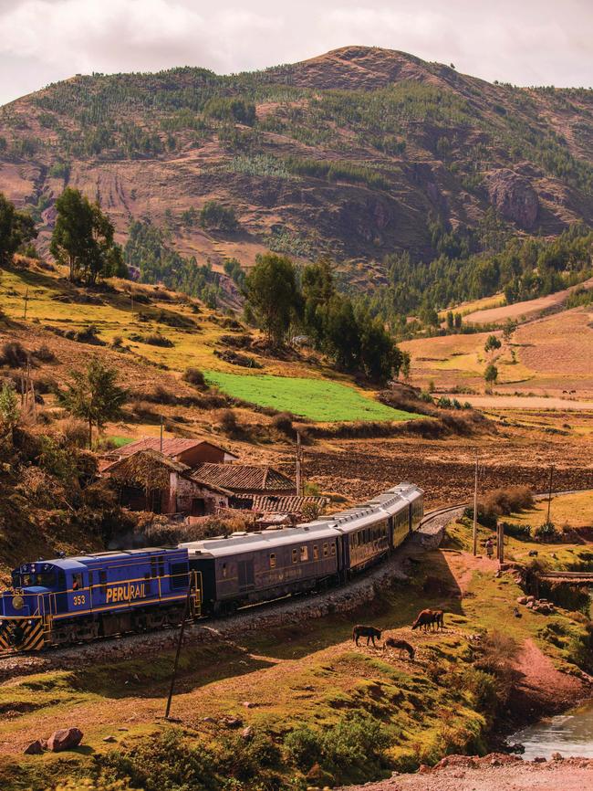 Hiram Bingham makes its merry way to Machu Picchu. Picture: Matt Hind.