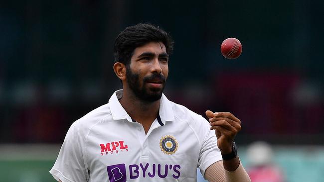 Indian paceman Jasprit Bumrah gets ready to bowl on day two of the third cricket Test match at Sydney Cricket Ground today. Picture: Saeed Khan/AFP