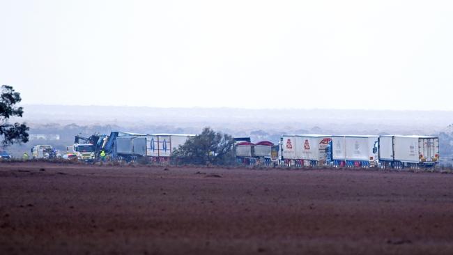 The serious crash occurred during a dust storm. Picture: Tom Huntley