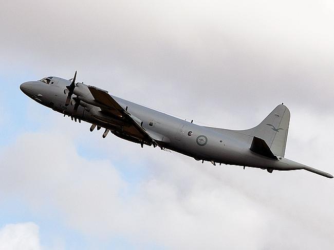 New leads ... an Australian Air Force Orion plane taking off from Pearce Airbase in Bullsbrook, 35 km north of Perth. Picture: Tony Ashby