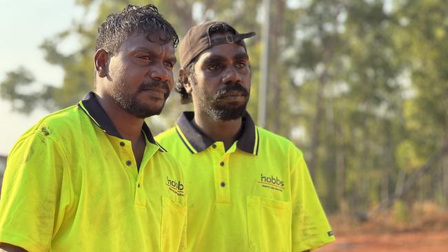 Milikapiti cousins Murray Daniels and Emilio Moreen helped to construct the new homes in their community after being hired by NT company DT Hobbs.