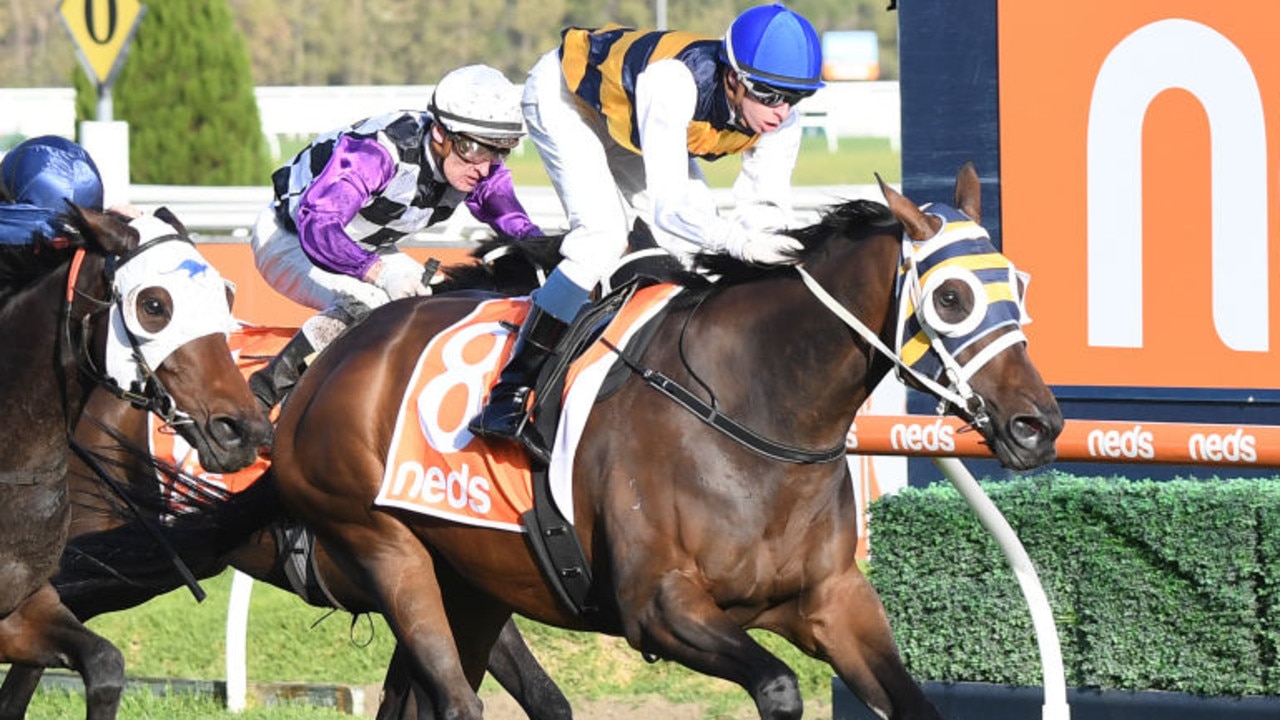 Inverloch (IRE) ridden by Michael Dee wins the Le Pine Funerals Easter Cup at Caulfield Racecourse on April 11, 2020 in Caulfield, Australia. (Pat Scala/Racing Photos via Getty Images)