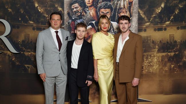 Gladiator II stars Michael Pruss, Fred Hechinger, Connie Nielsen and Paul Mescal on the red carpet. Picture: Brendon Thorne/Getty Images for Paramount Pictures