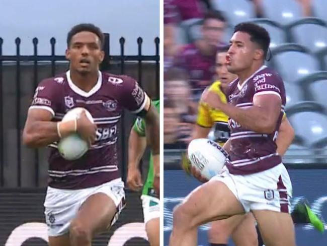 Is this the fastest centre-wing pairing rugby league has seen? Photo: Fox Sports