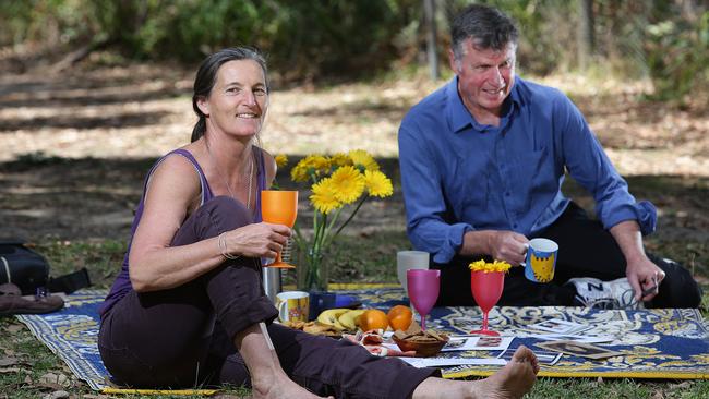 Kate Raffin with Brian Keogh in Girrahween Park. Picture: Carmela Roche