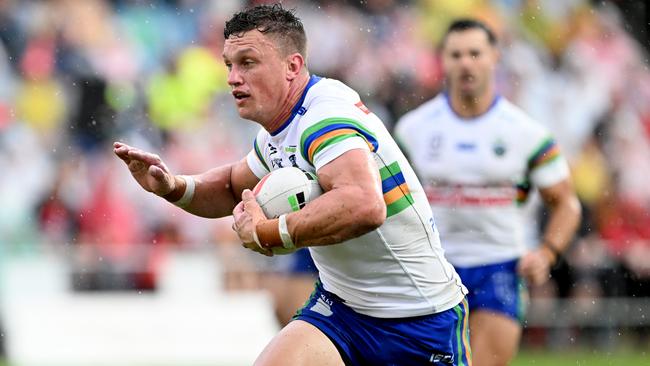 BRISBANE, AUSTRALIA - MARCH 11: Jack Wighton of the Raiders in action during the round two NRL match between the Dolphins and the Canberra Raiders at Kayo Stadium on March 11, 2023 in Brisbane, Australia. (Photo by Bradley Kanaris/Getty Images)