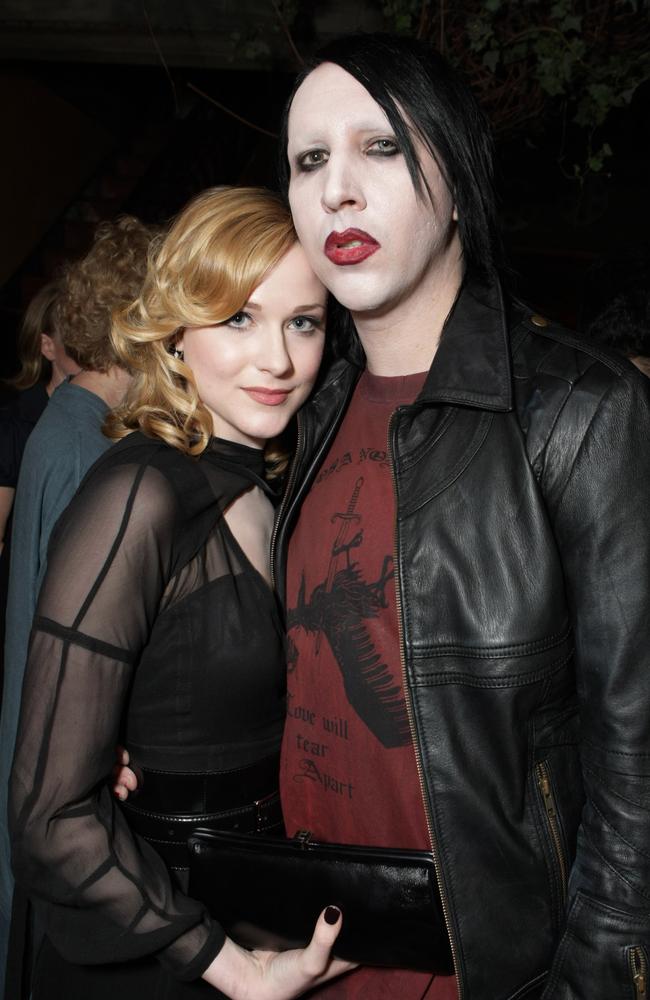 Evan Rachel Wood, seen here in 2007 with and Marilyn Manson, has accused him of being her abuser. Picture: Getty Images