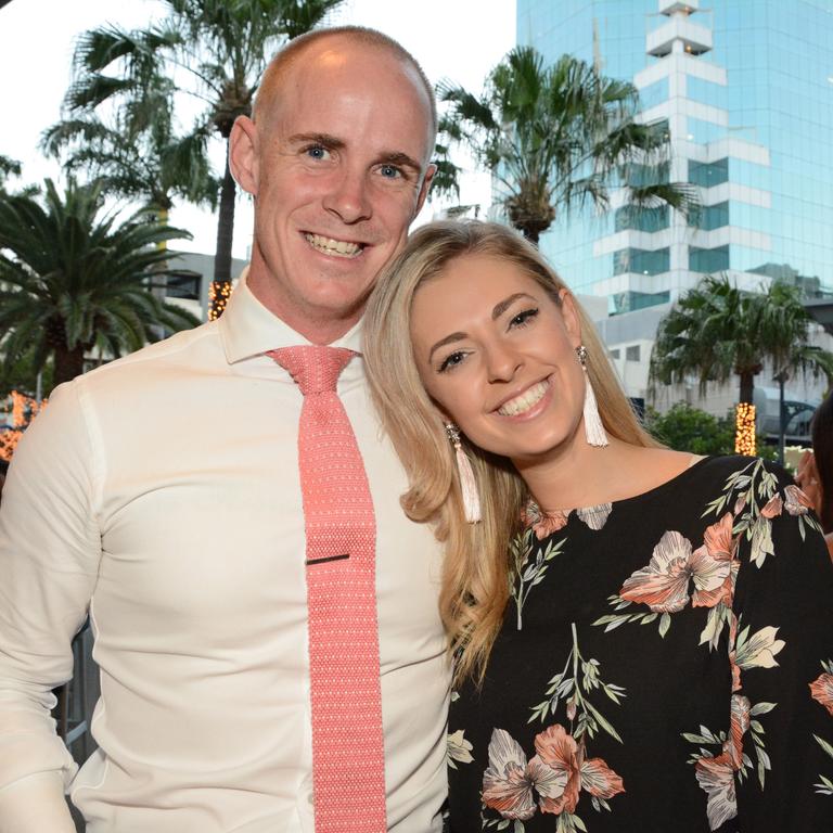 Luke Boulden and Gabriella Raiti at opening of White Rhino, Surfers Paradise. Picture: Regina King