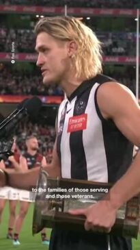 Darcy Moore's ANZAC speech blows AFL fans away