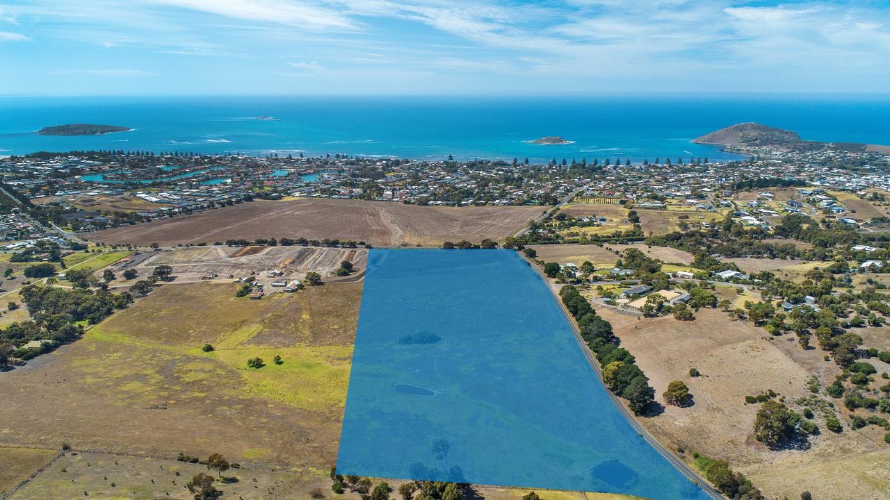 The area of land in Encounter Bay where the OceanView lifestyle village would go.