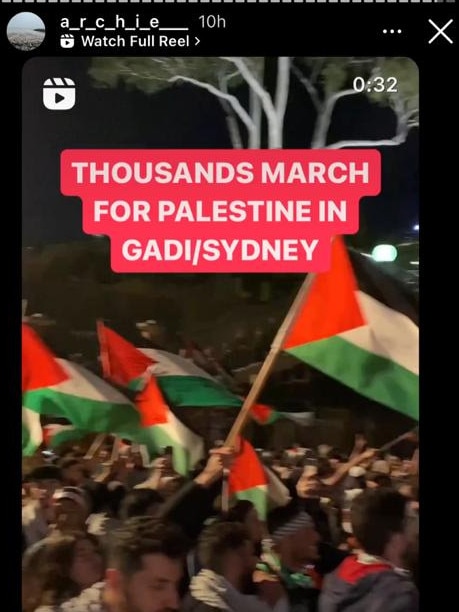 Footage from the October 9 pro-Palestine Sydney Opera House rally, shared on Instagram by Archie Moore.